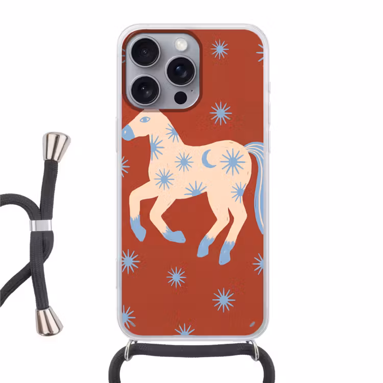 Telefoonhoesje met koord - Dieren - Sterren - Maan - Abstract - Rood — 1