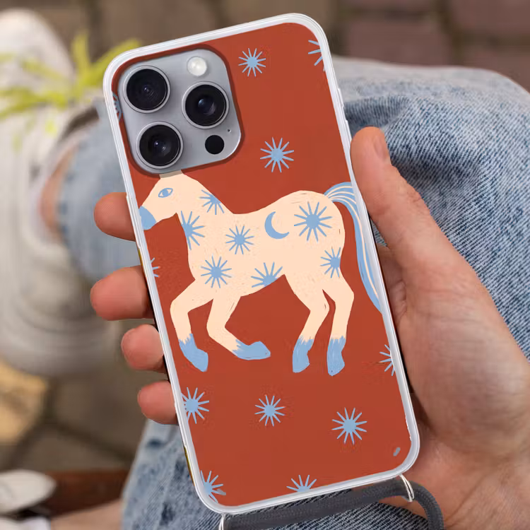 Telefoonhoesje met koord - Dieren - Sterren - Maan - Abstract - Rood — 2