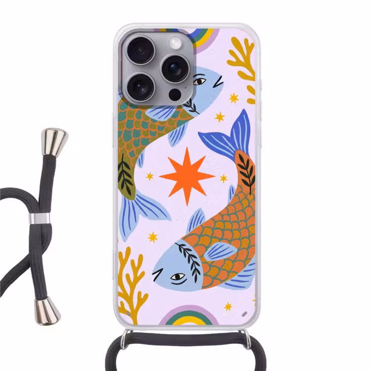 Telefoonhoesje met koord - Vis - Onderwater - Dieren - Abstract - Kleurrijk — 1