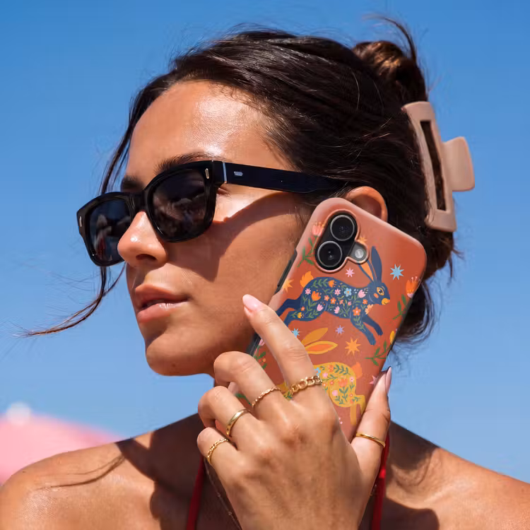 Telefoonhoesje Toughcase - Konijn - Bloemen - Folk Art - Kleurrijk - Dieren — 6
