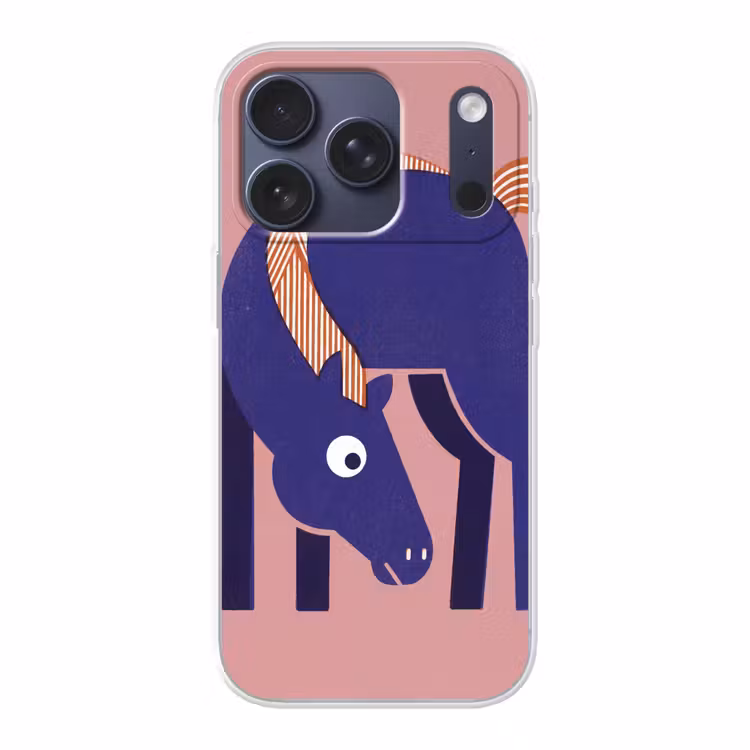 Telefoonhoesje - Paard - Abstract - Dieren - Modern - Blauw — 1