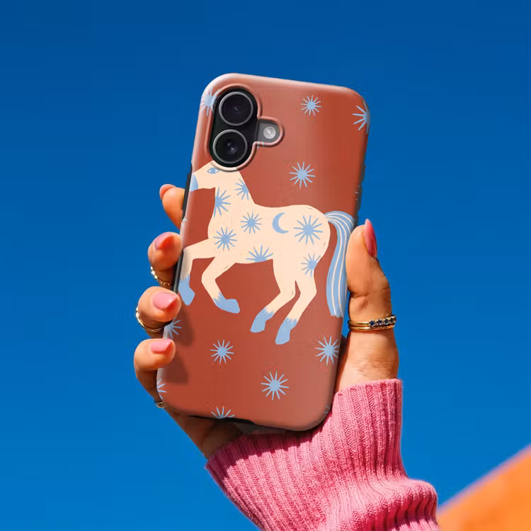 Telefoonhoesje Toughcase - Dieren - Sterren - Maan - Abstract - Rood — 2