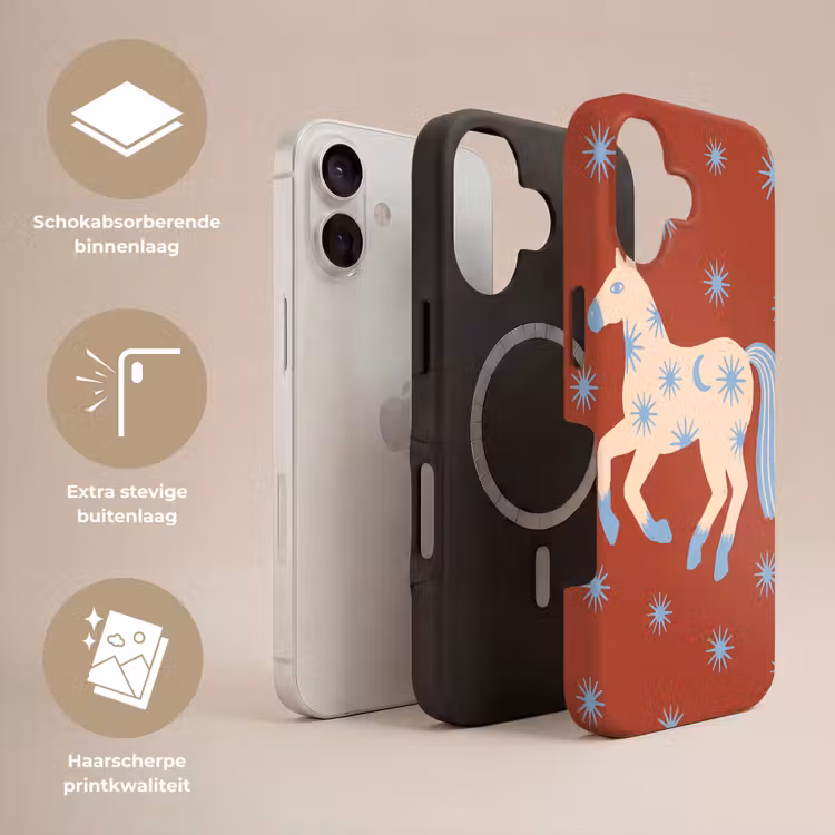 Telefoonhoesje Toughcase - Dieren - Sterren - Maan - Abstract - Rood — 3