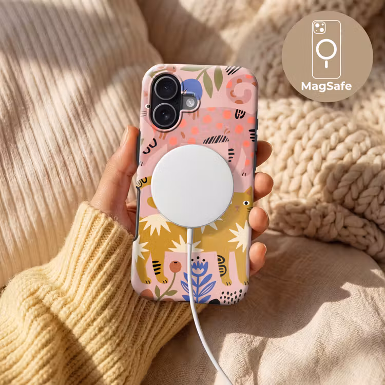Telefoonhoesje Toughcase - Kat - Bloemen - Dieren - Modern - Roze — 8