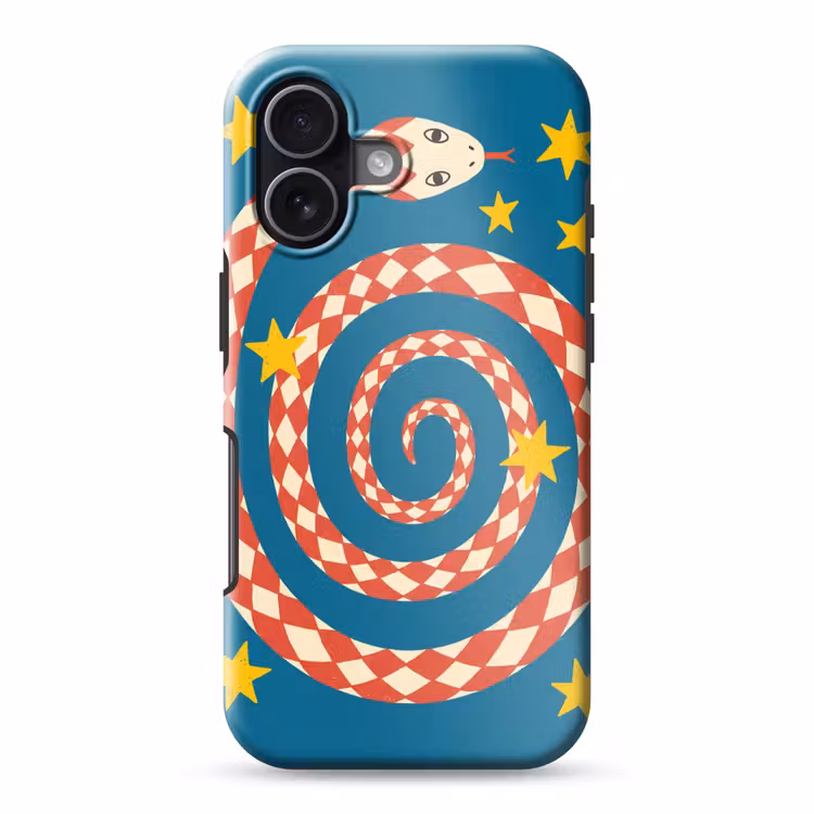 Telefoonhoesje Toughcase - Slang - Spiraal - Dieren - Illustratie - Rood — 1