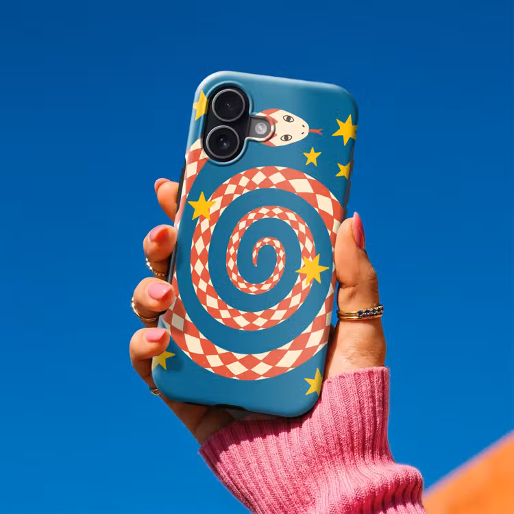 Telefoonhoesje Toughcase - Slang - Spiraal - Dieren - Illustratie - Rood — 2