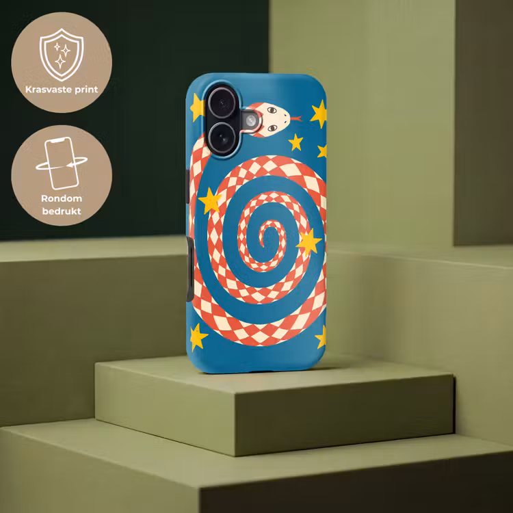 Telefoonhoesje Toughcase - Slang - Spiraal - Dieren - Illustratie - Rood — 7