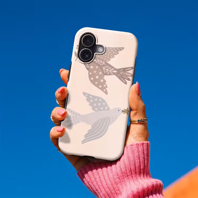Telefoonhoesje Toughcase - Vogel - Bessen - Natuur - Modern - Beige — 2
