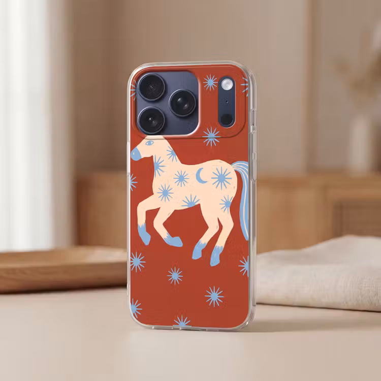 Telefoonhoesje - Dieren - Sterren - Maan - Abstract - Rood — 3