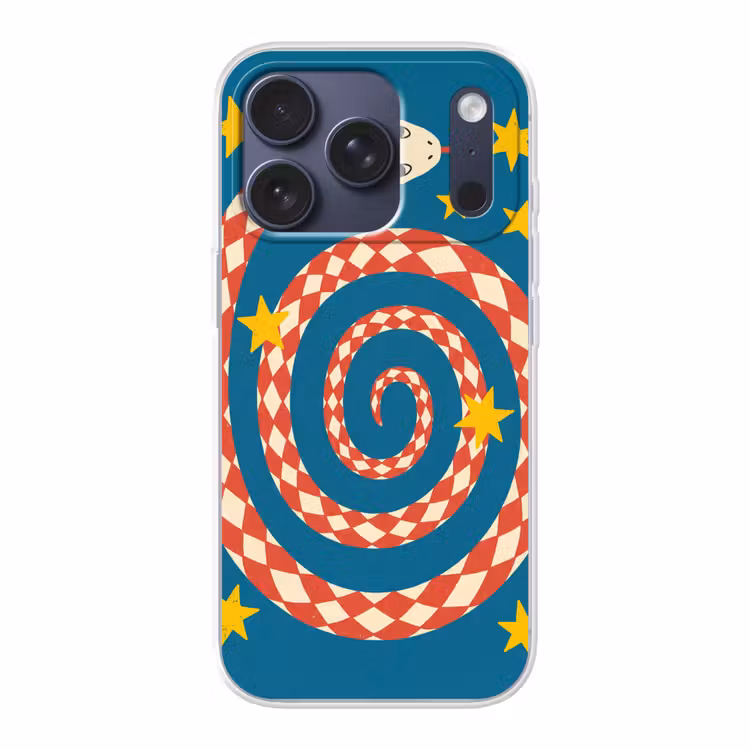 Telefoonhoesje - Slang - Spiraal - Dieren - Illustratie - Rood — 1