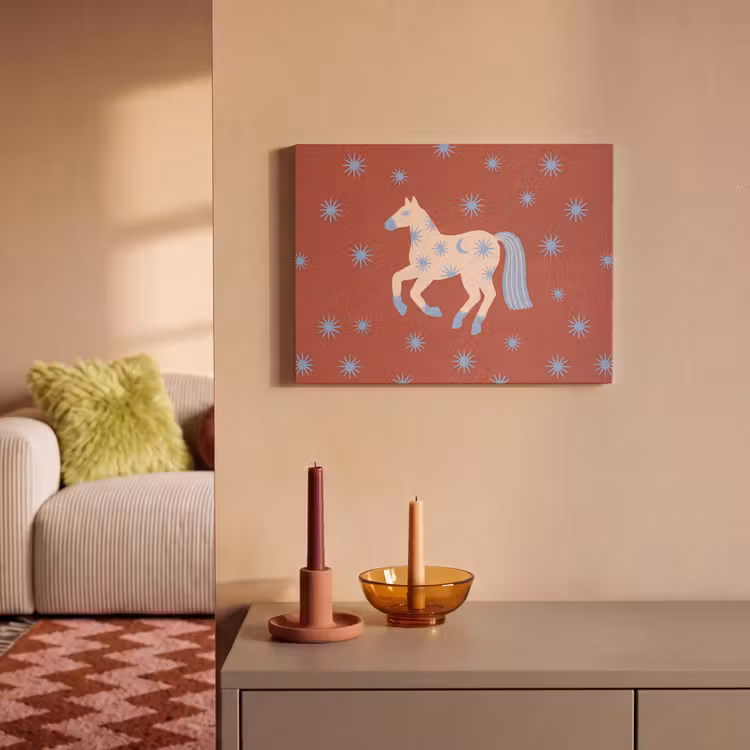 Akoestisch schilderij - Dieren - Sterren - Maan - Abstract - Rood — 2