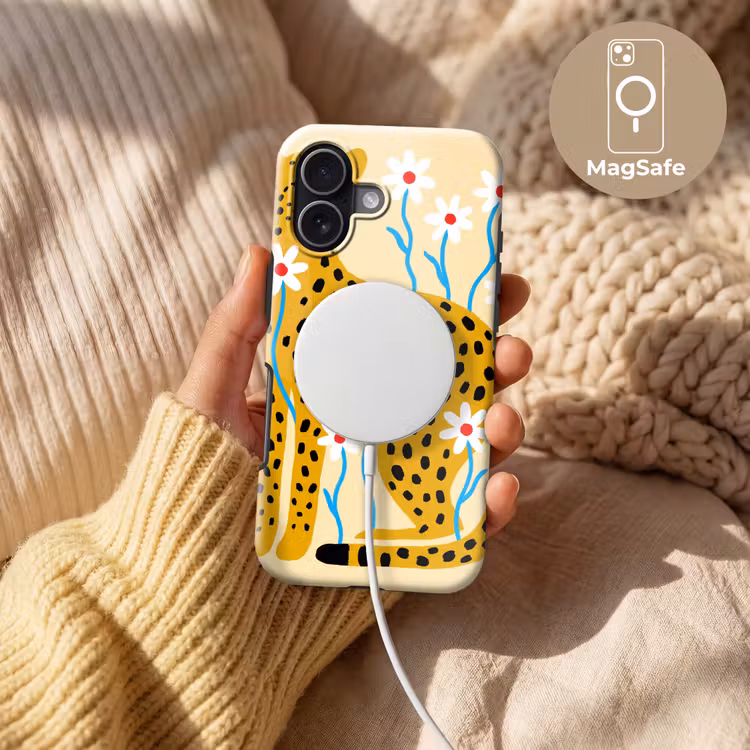 Telefoonhoesje Toughcase - Dieren - Jachtluipaard - Bloemen - Modern - Geel — 8