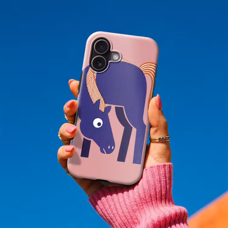 Telefoonhoesje Toughcase - Paard - Abstract - Dieren - Modern - Blauw — 2