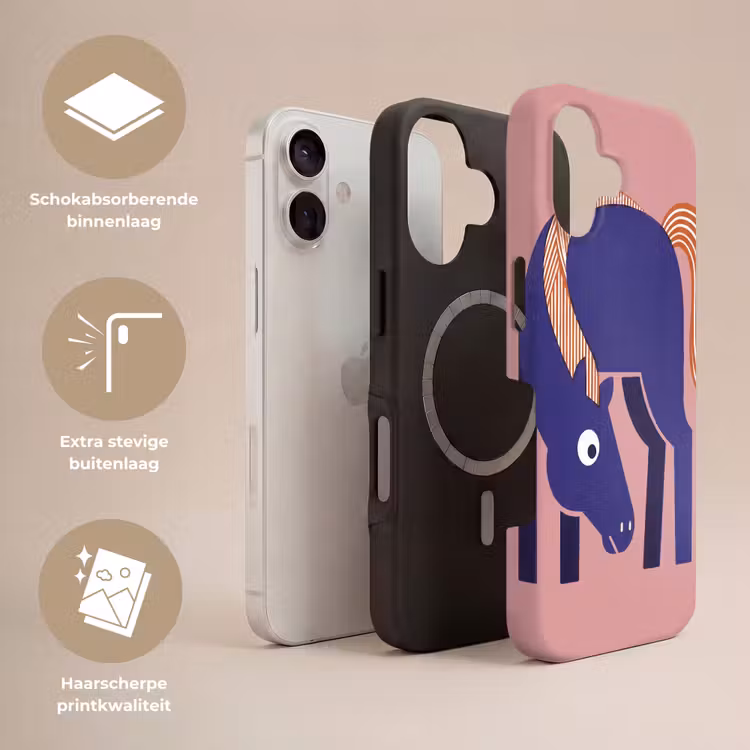 Telefoonhoesje Toughcase - Paard - Abstract - Dieren - Modern - Blauw — 3
