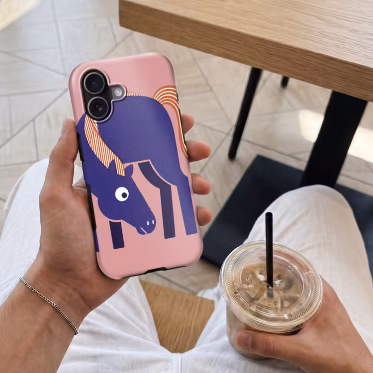 Telefoonhoesje Toughcase - Paard - Abstract - Dieren - Modern - Blauw — 4