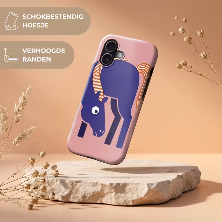 Telefoonhoesje Toughcase - Paard - Abstract - Dieren - Modern - Blauw — 5