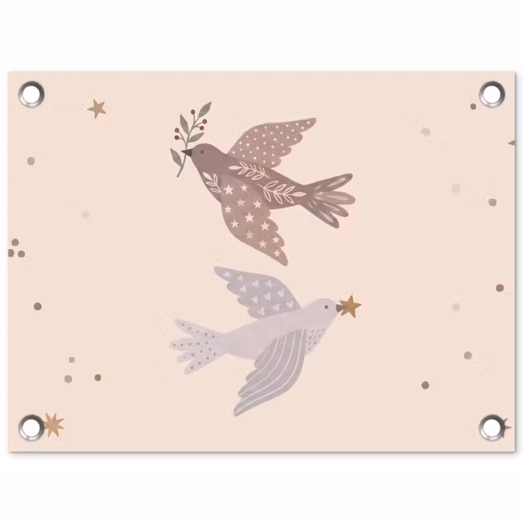 Tuinposter - Vogel - Bessen - Natuur - Modern - Beige — 1