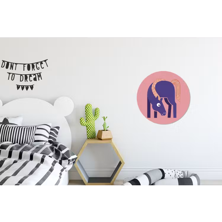Muurcirkel aluminium - Paard - Abstract - Dieren - Modern - Blauw — 5
