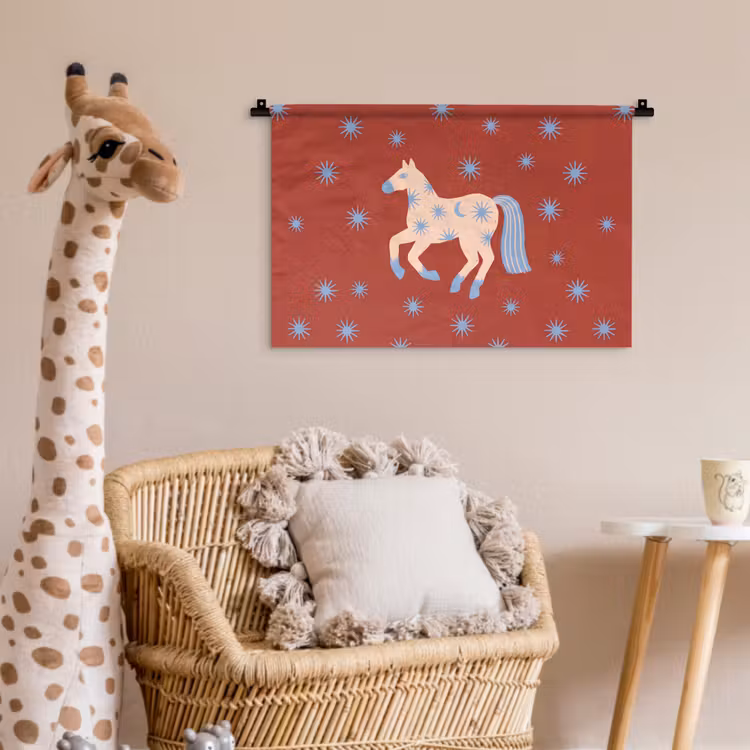 Wandkleed - Dieren - Sterren - Maan - Abstract - Rood — 5