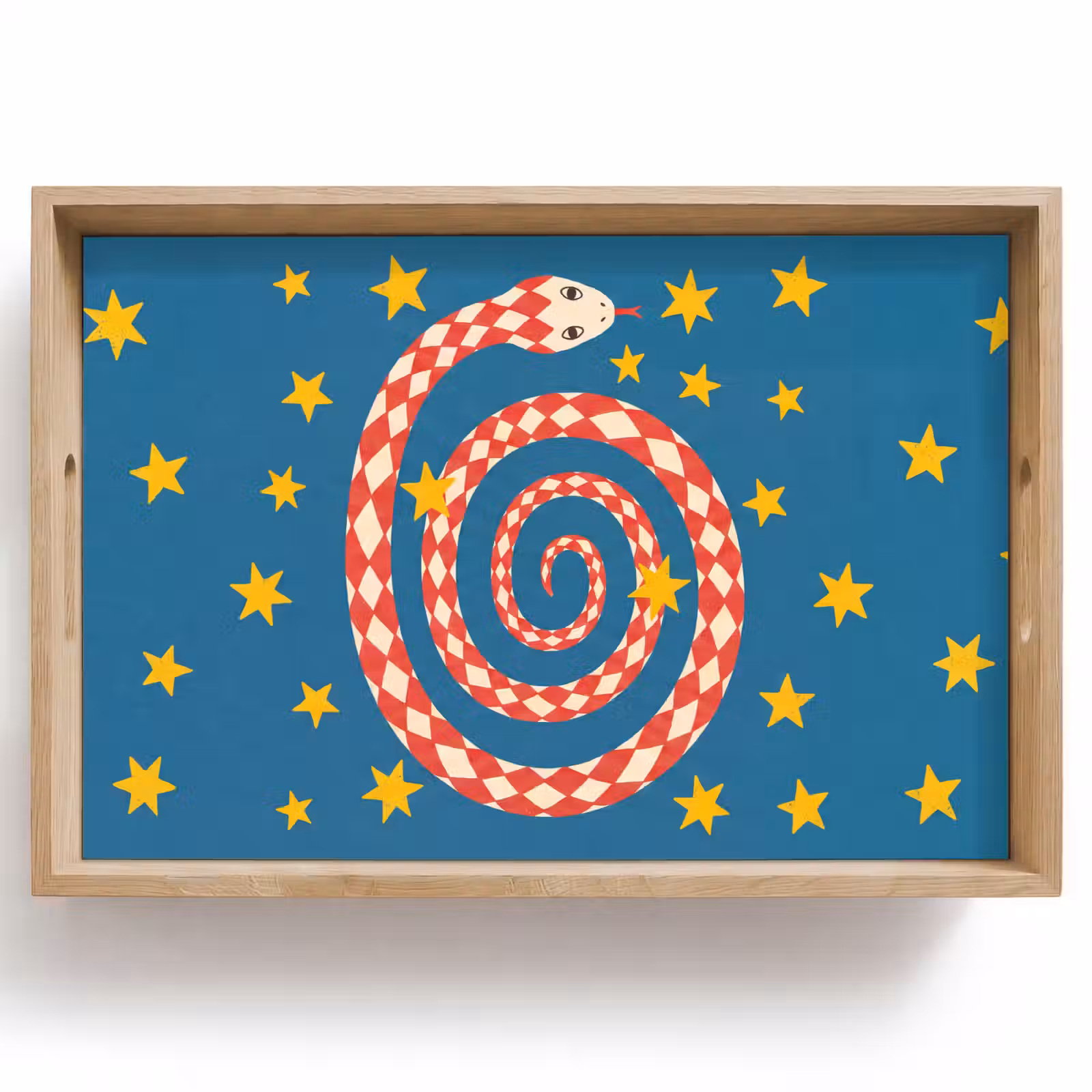 Dienblad - Slang - Spiraal - Dieren - Illustratie - Rood — 1