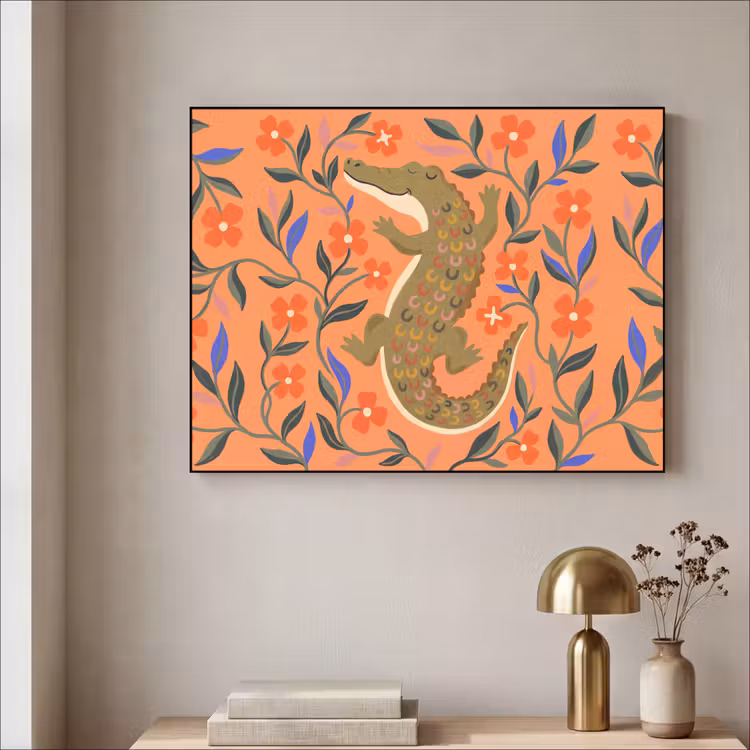 Art frame - Dieren - Bloemen - Oranje - Illustratie - Natuur — 5