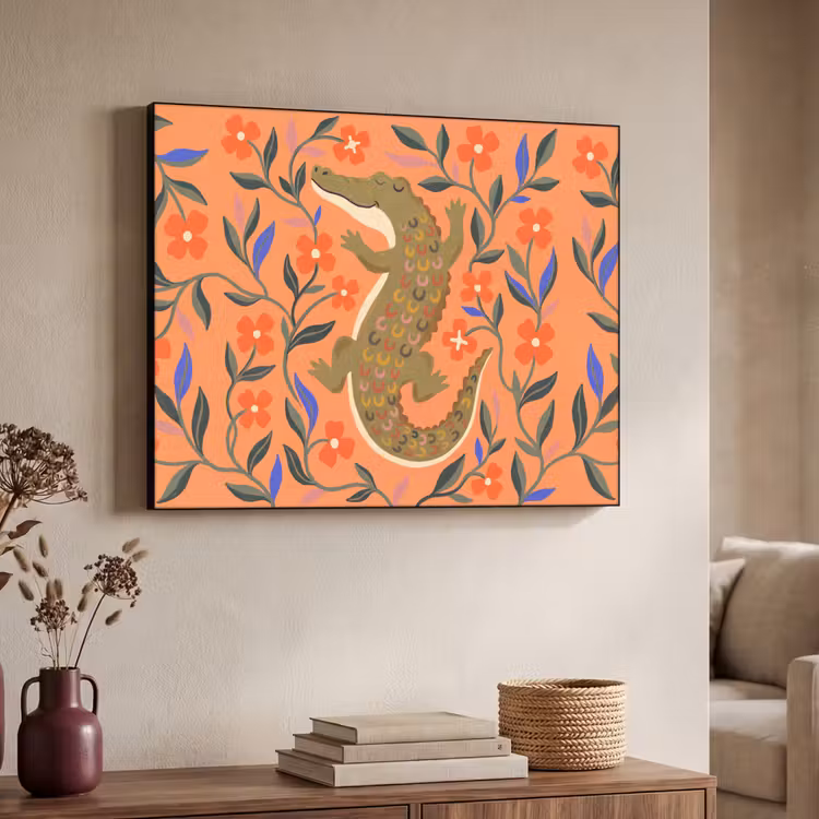 Art frame - Dieren - Bloemen - Oranje - Illustratie - Natuur — 7