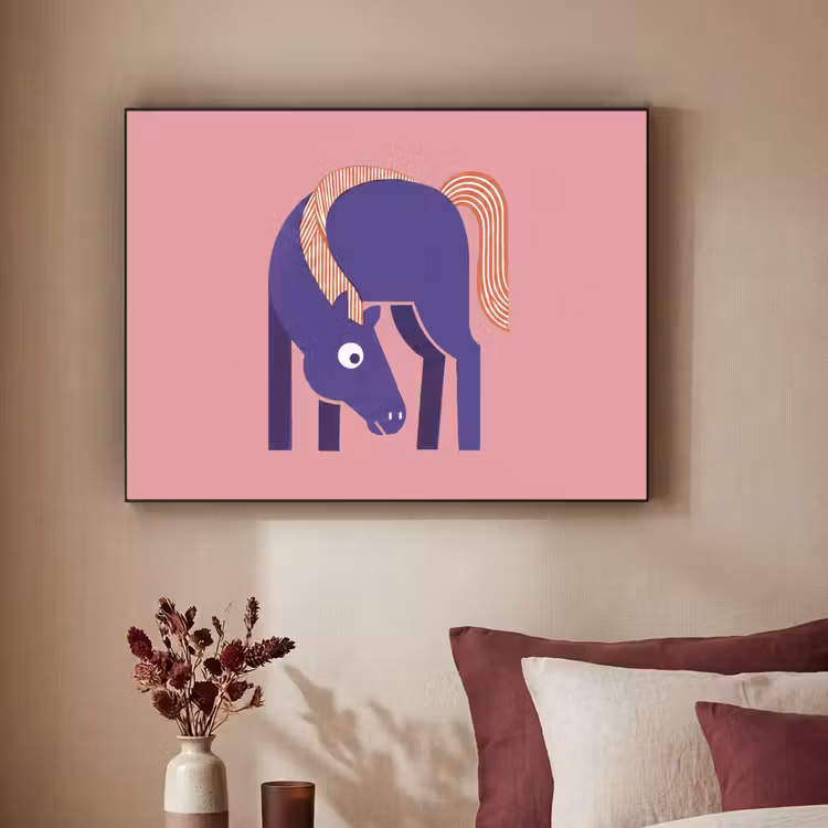 Art frame - Paard - Abstract - Dieren - Modern - Blauw — 3