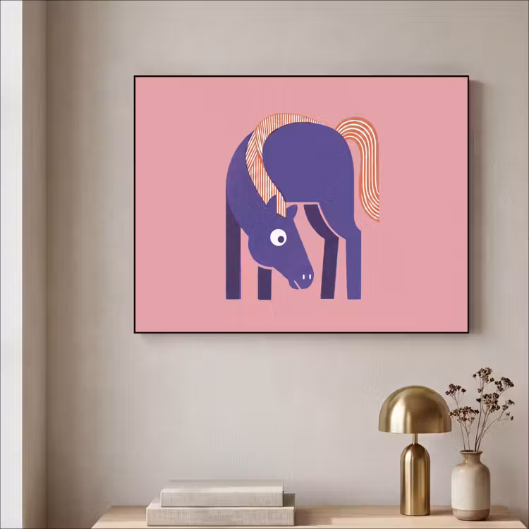 Art frame - Paard - Abstract - Dieren - Modern - Blauw — 5