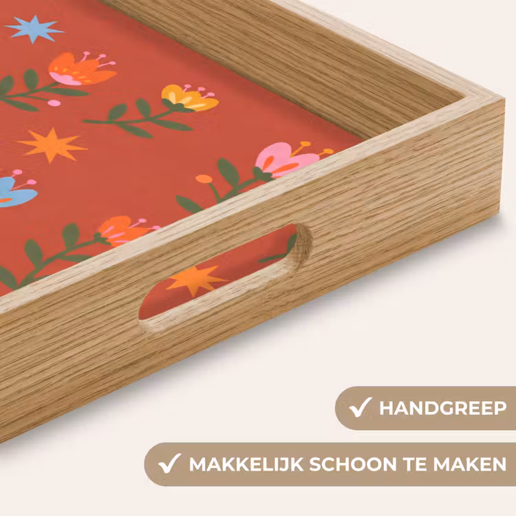 Dienblad - Konijn - Bloemen - Folk Art - Kleurrijk - Dieren — 5