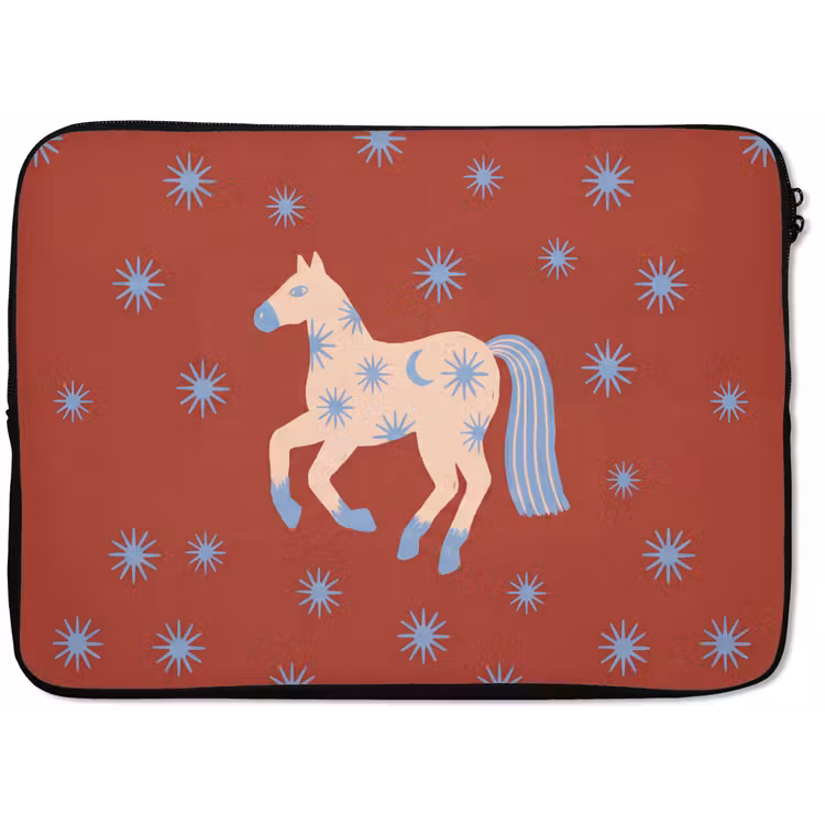 Laptophoes Dieren - Sterren - Maan - Abstract - Rood — 1