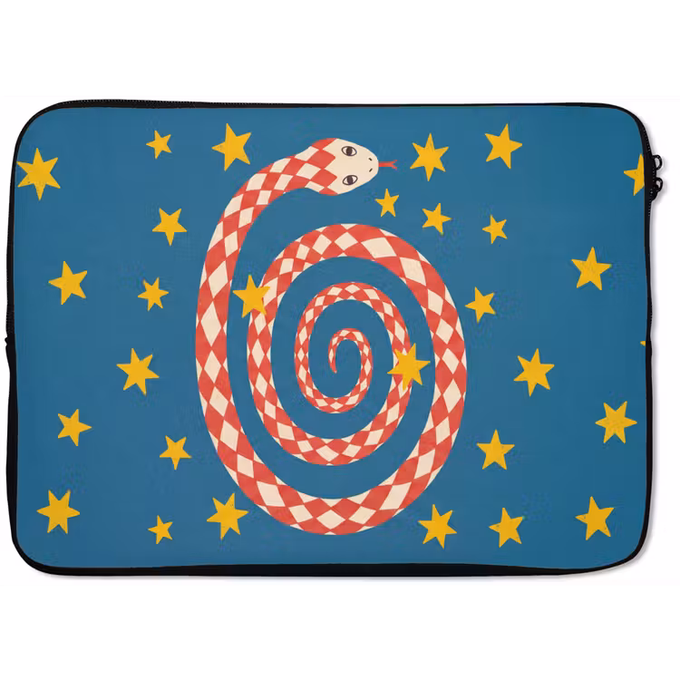 Laptophoes Slang - Spiraal - Dieren - Illustratie - Rood — 1
