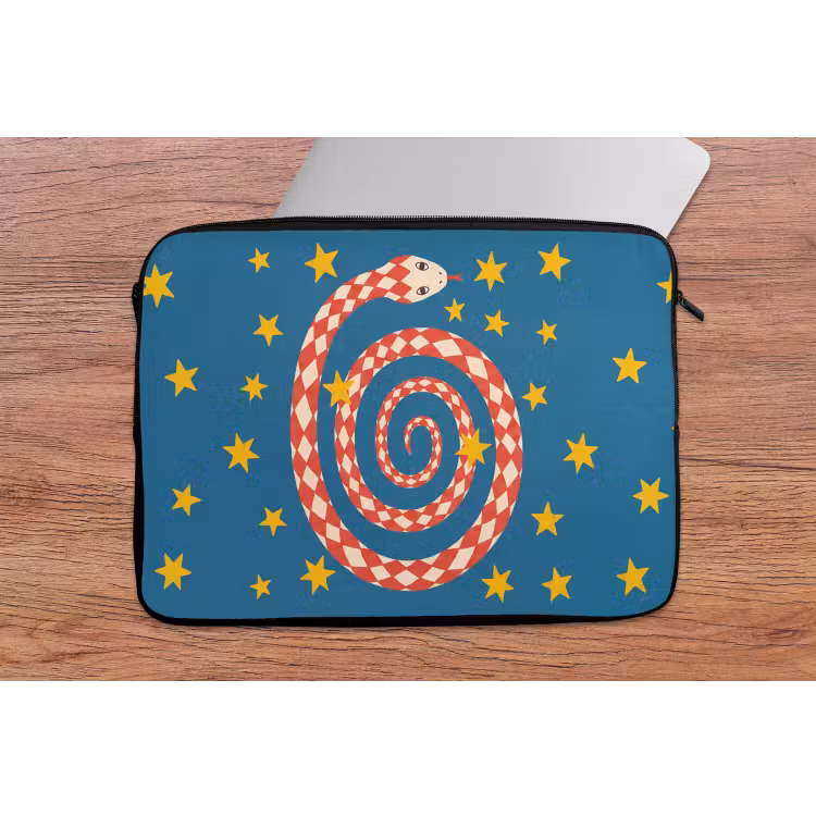Laptophoes Slang - Spiraal - Dieren - Illustratie - Rood — 2