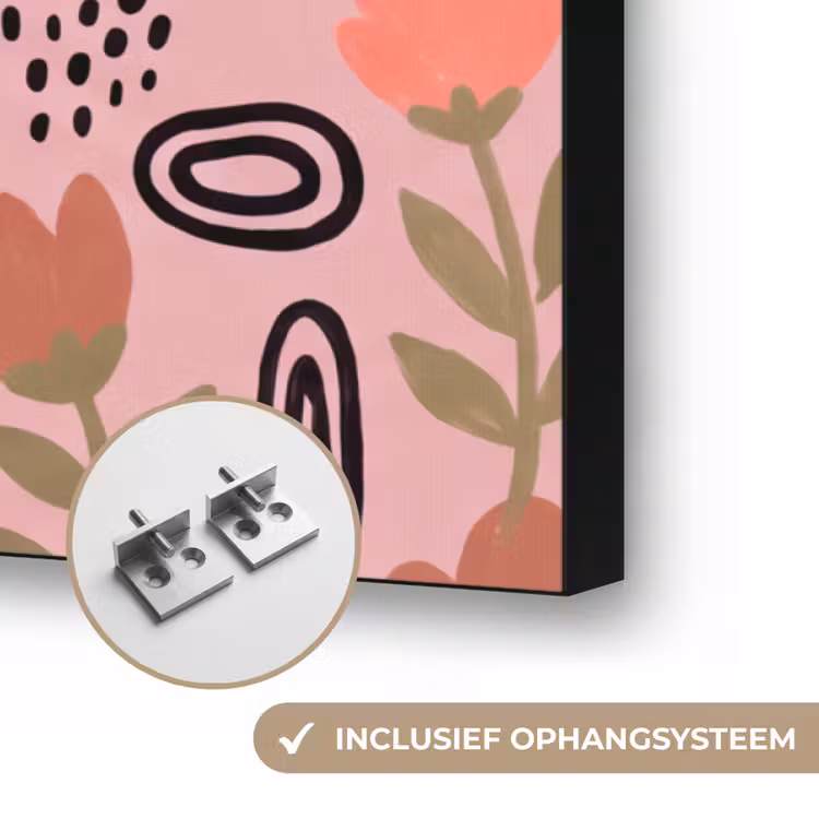 Art frame - Kat - Bloemen - Dieren - Modern - Roze — 6