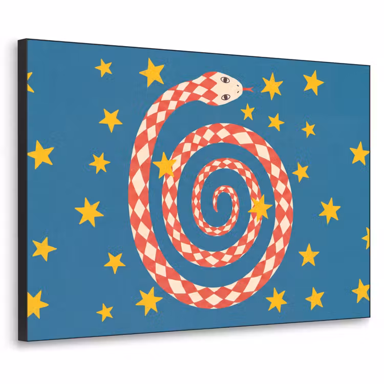 Art frame - Slang - Spiraal - Dieren - Illustratie - Rood — 1