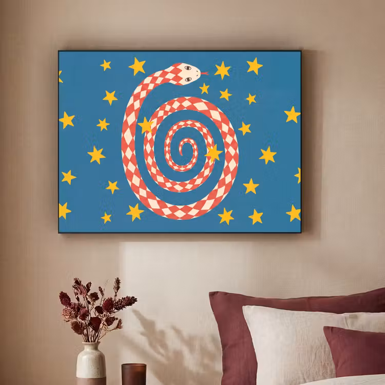 Art frame - Slang - Spiraal - Dieren - Illustratie - Rood — 3