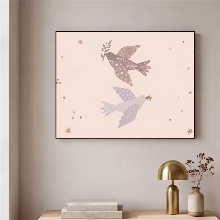 Art frame - Vogel - Bessen - Natuur - Modern - Beige — 5
