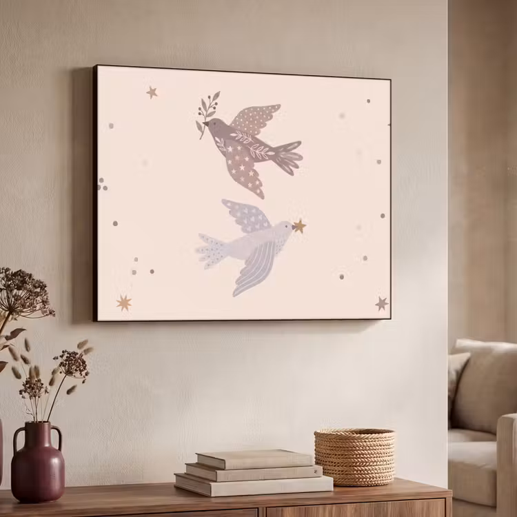 Art frame - Vogel - Bessen - Natuur - Modern - Beige — 7