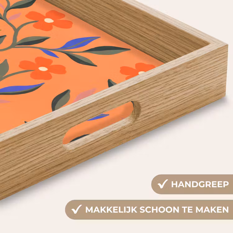 Dienblad - Dieren - Bloemen - Oranje - Illustratie - Natuur — 5