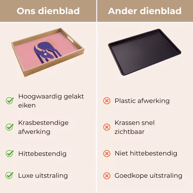 Dienblad - Paard - Abstract - Dieren - Modern - Blauw — 3