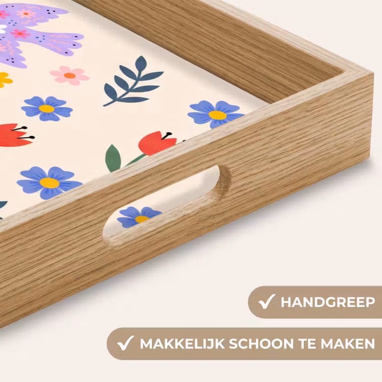 Dienblad - Vogel - Bloemen - Folk - Kleurrijk - Dieren — 5
