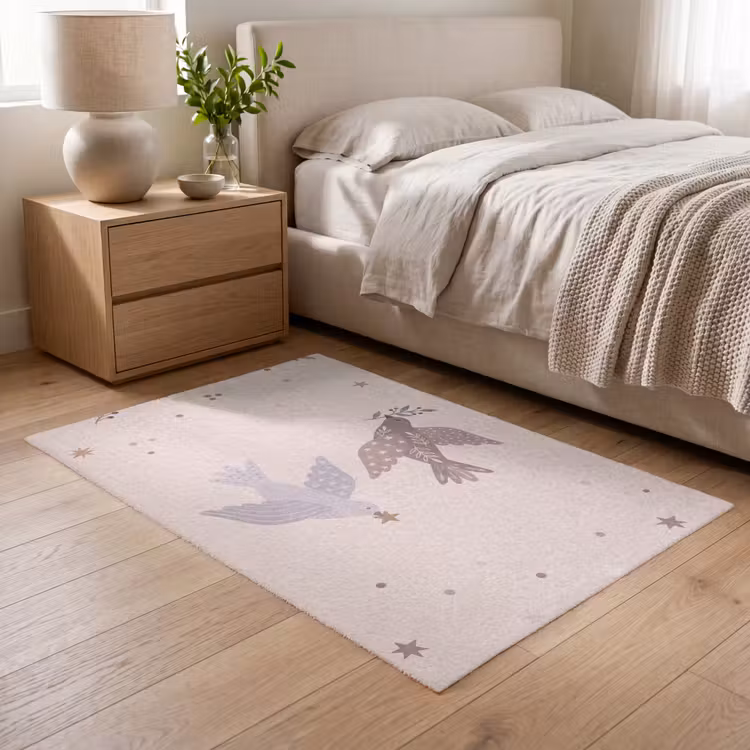 Vloerkleed - Vogel - Bessen - Natuur - Modern - Beige — 5