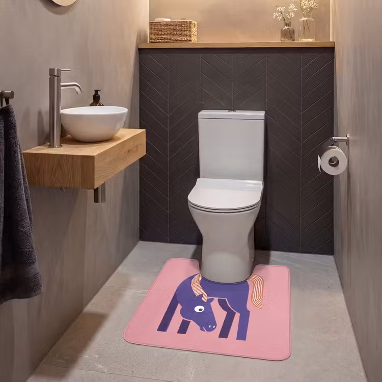 WC Mat - Paard - Abstract - Dieren - Modern - Blauw — 2
