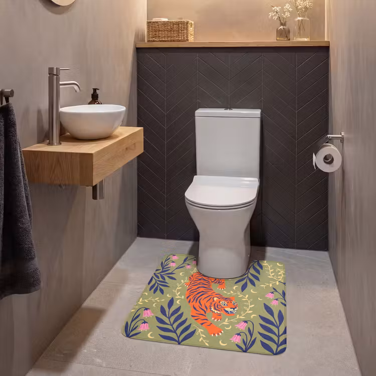 WC Mat - Tijger - Bladeren - Dieren - Illustratie - Oranje — 2