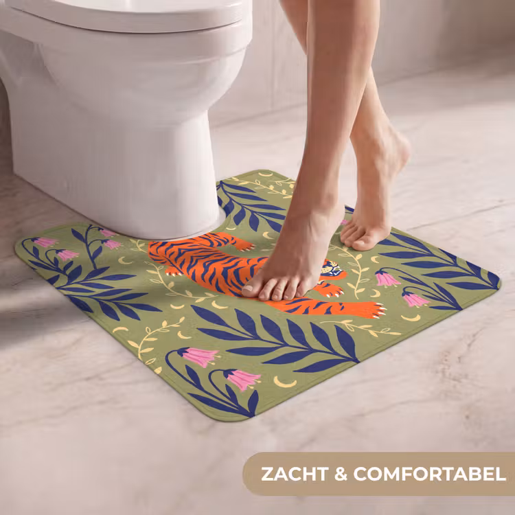 WC Mat - Tijger - Bladeren - Dieren - Illustratie - Oranje — 5