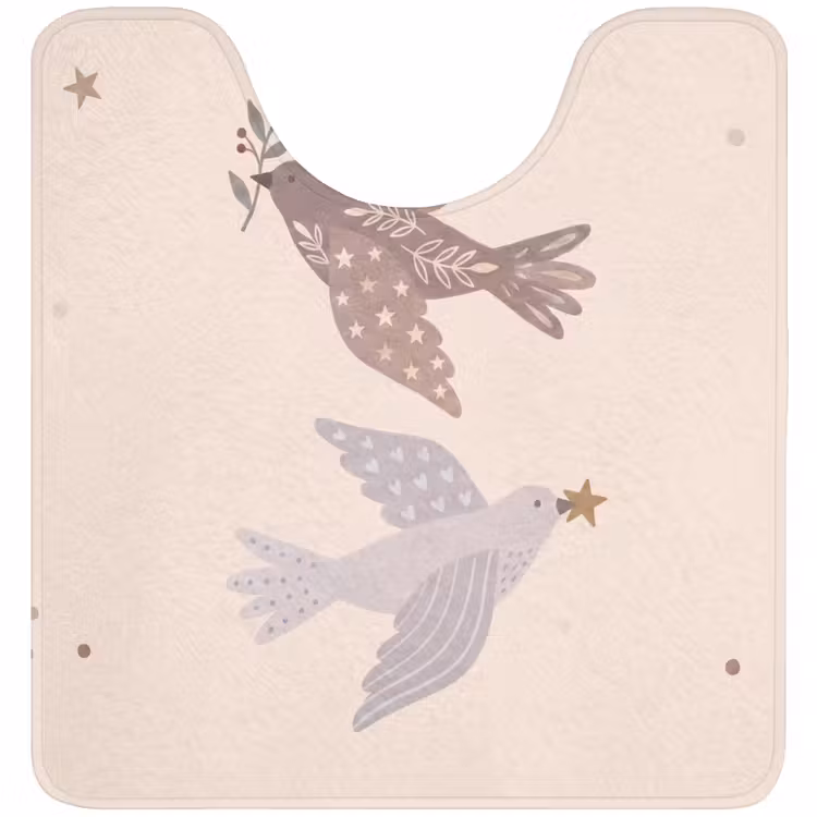WC Mat - Vogel - Bessen - Natuur - Modern - Beige — 1