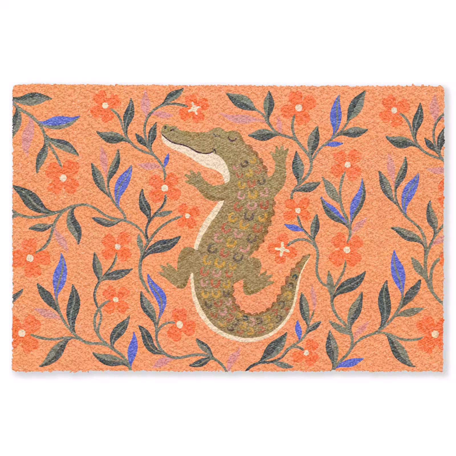 Vloerkleed - Dieren - Bloemen - Oranje - Illustratie - Natuur — 1