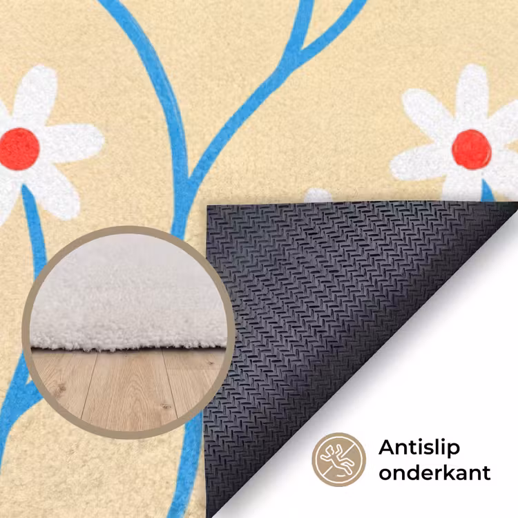 Vloerkleed - Dieren - Jachtluipaard - Bloemen - Modern - Geel — 4
