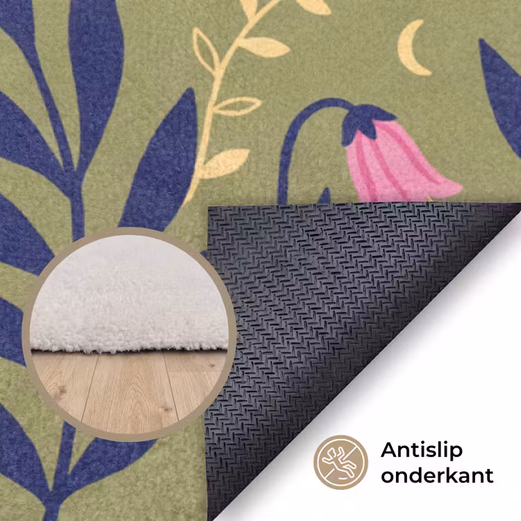 Vloerkleed - Tijger - Bladeren - Dieren - Illustratie - Oranje — 4