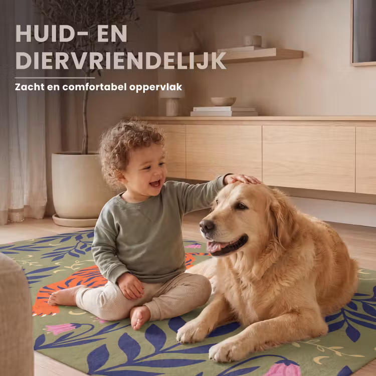 Vloerkleed - Tijger - Bladeren - Dieren - Illustratie - Oranje — 6