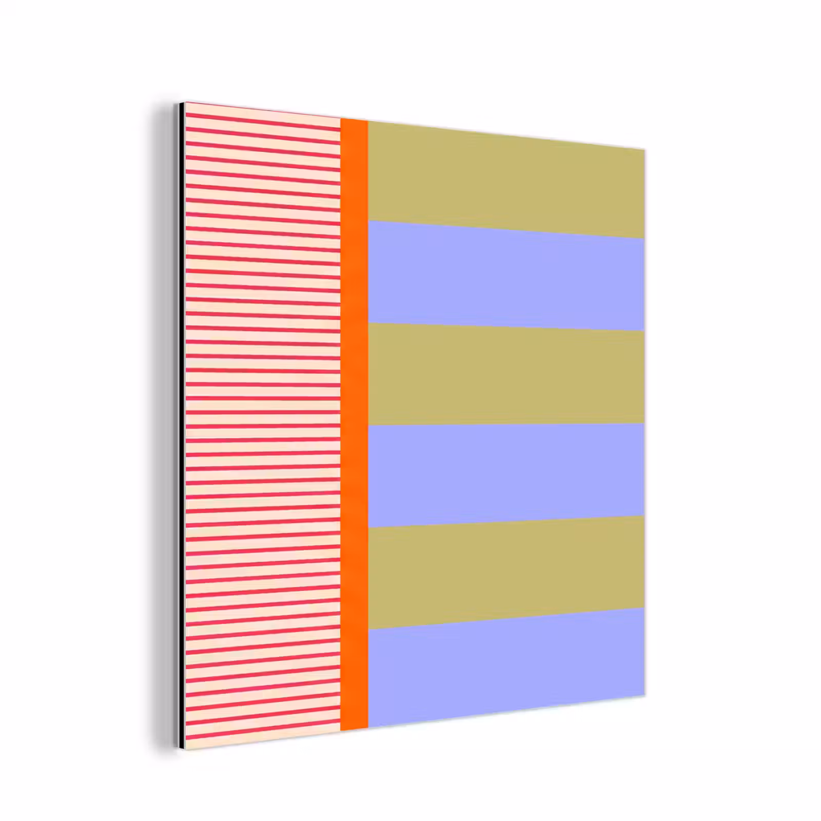 Aluminium schilderij - Abstract - Geometrie - Strepen - Blokken - Rood — 1